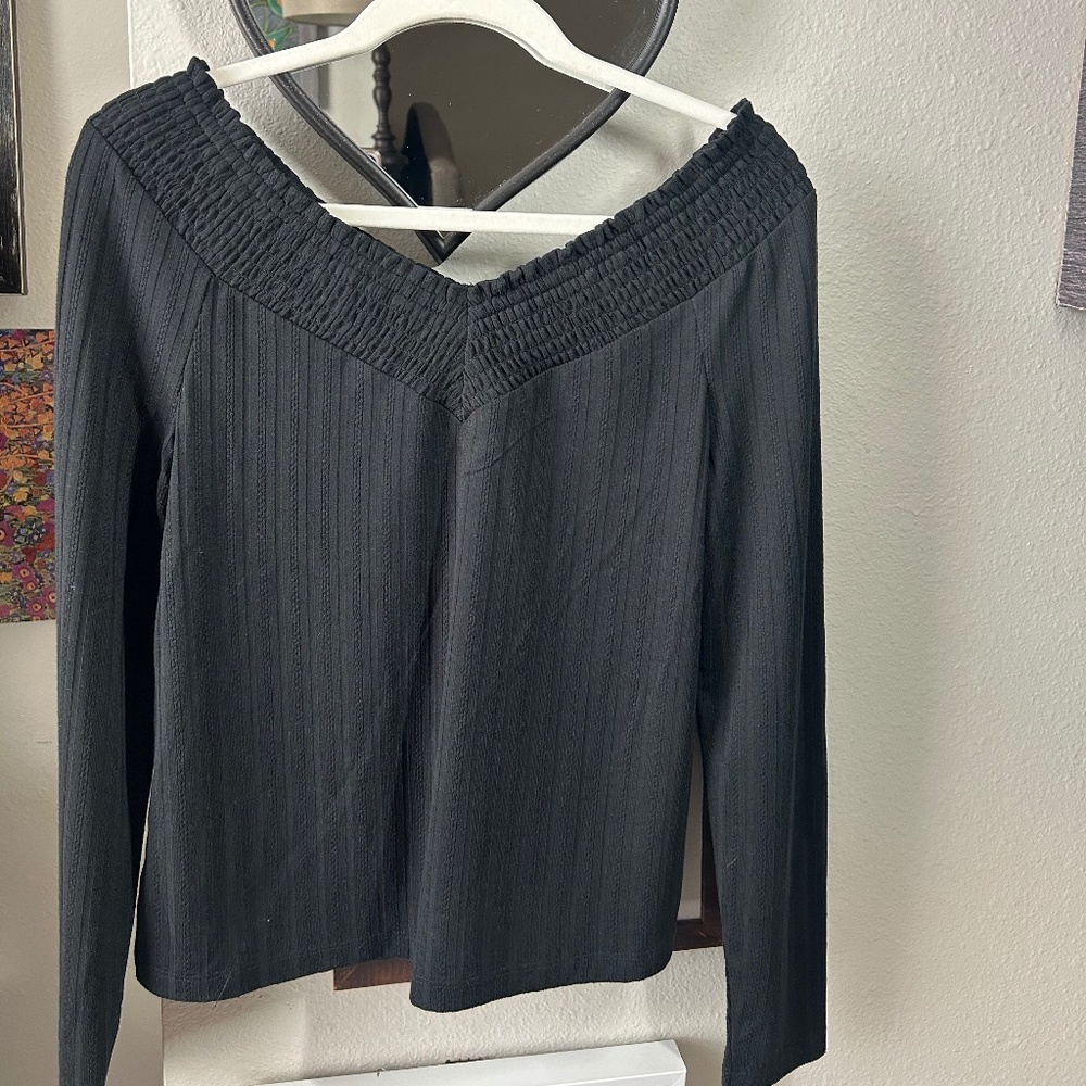 Off the shoulder black top